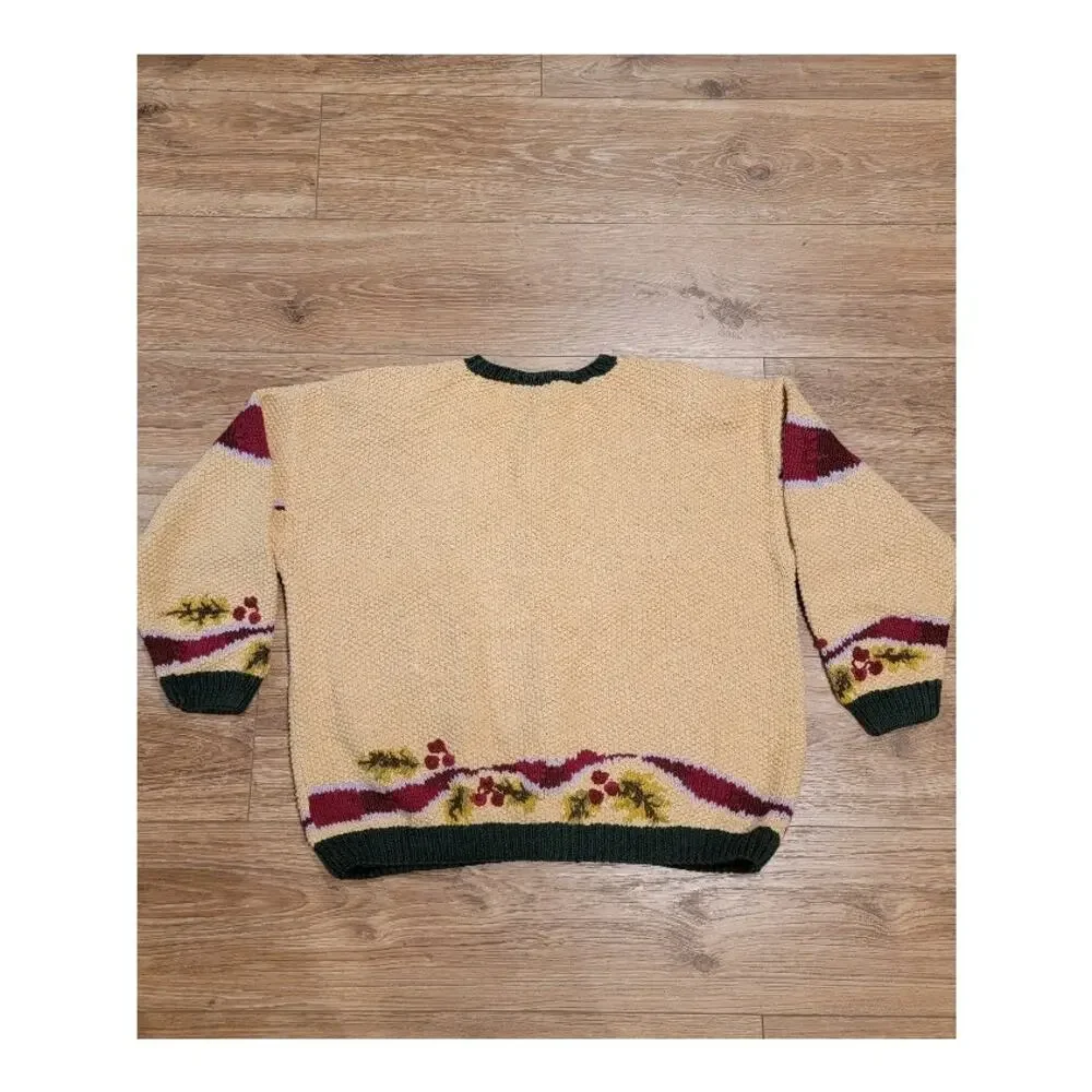 VTG Cardigan Bay Christmas Sweater 1X Cardigan‎ Hand-Knitted